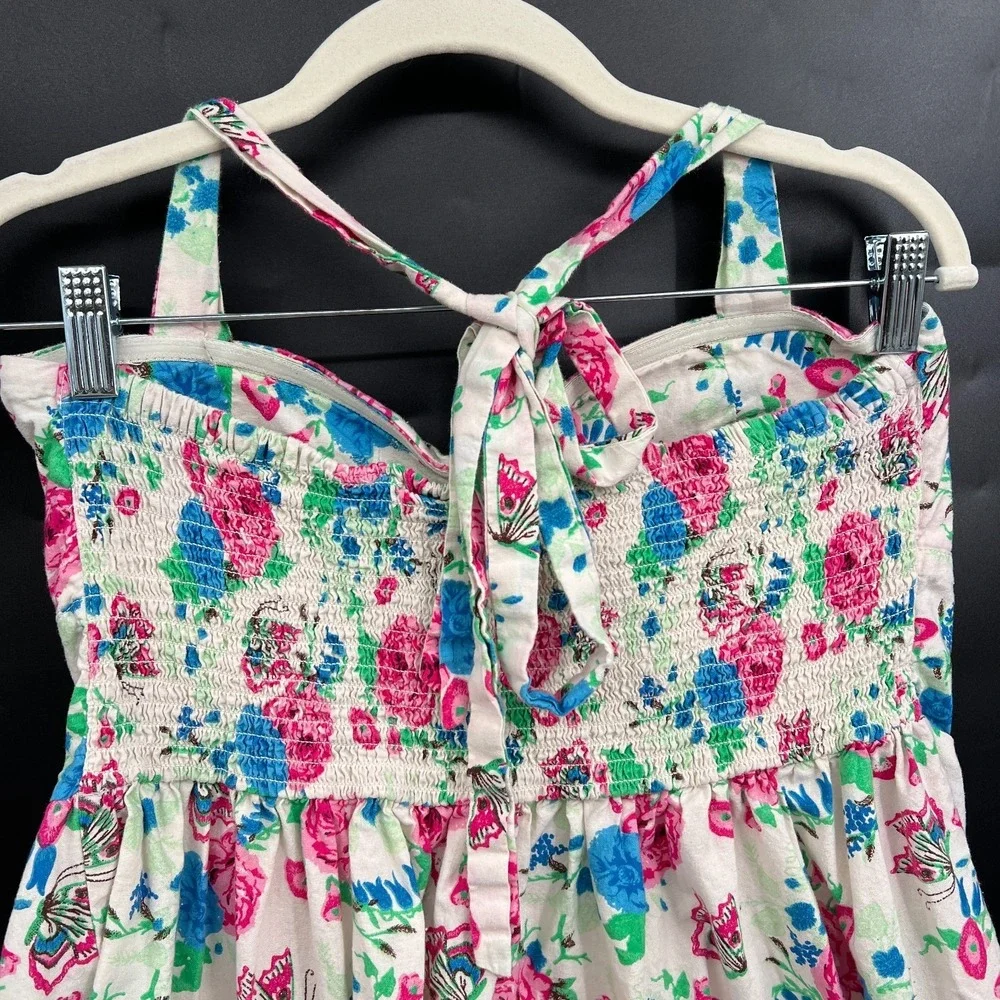 retro y2k 90s halter bra free fit & flare mini dress cottagecore XL - Picture 5 of 11